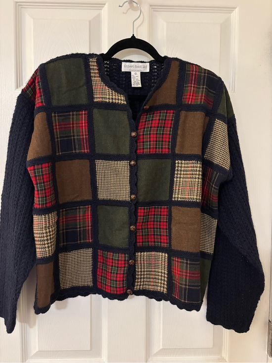 Robert Scott Sweaters - Robert Scott Ltd Wool Patchwork Cardigan – Vintage Hong Kong – Button Front